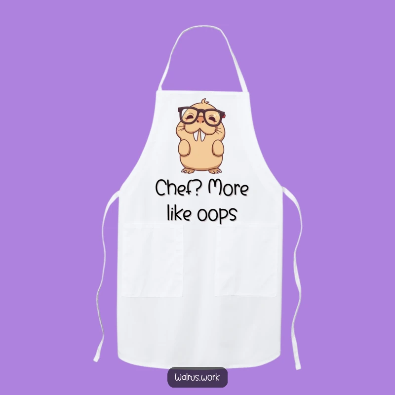 Funny Upside Down Glasses Walrus Apron: Cook Up Laughs with This Hilarious Kitchen Gear