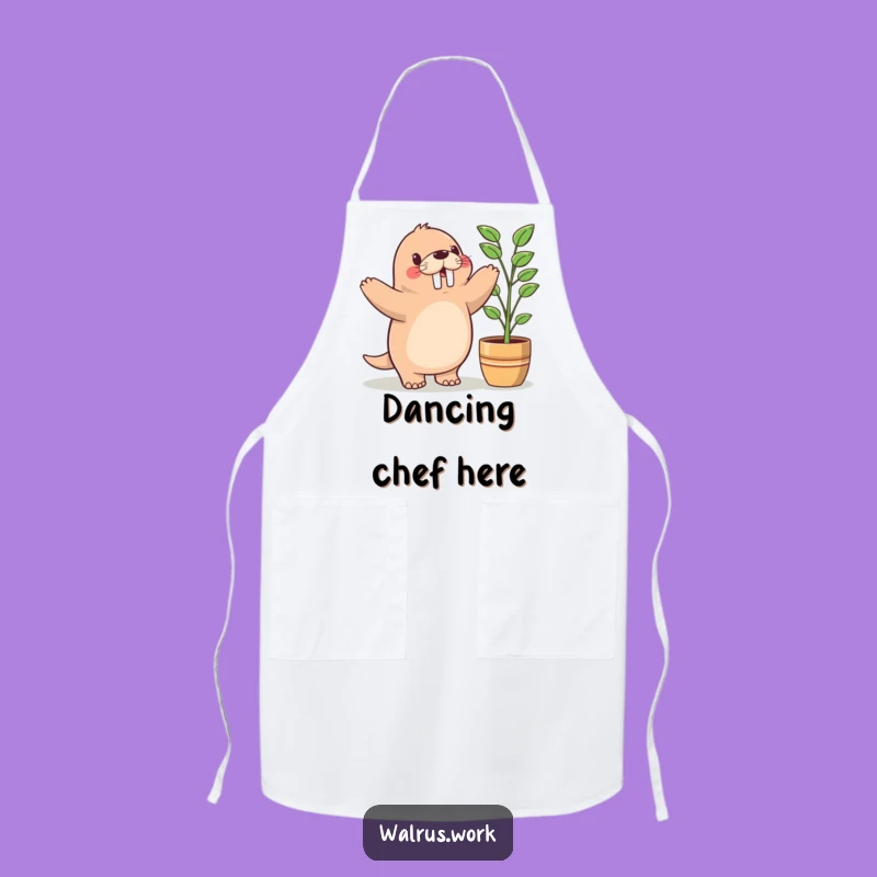 Funny Kawaii Walrus Dance Apron - Groove While You Cook Hilariously!