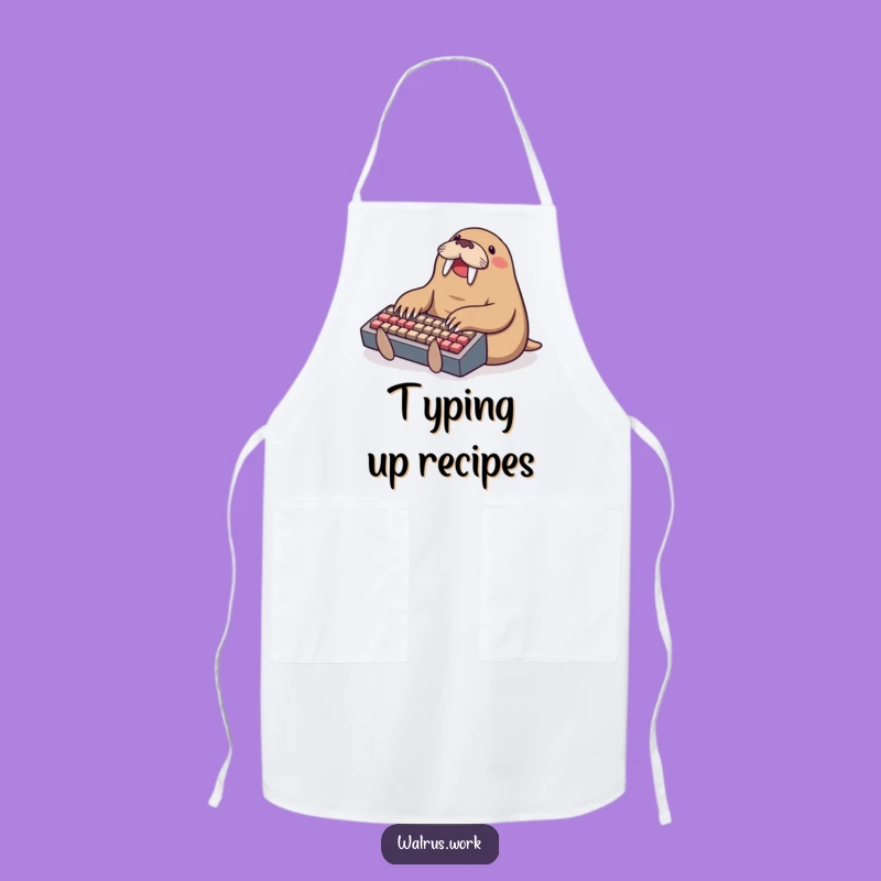 Funny Typing Walrus Chef Apron - Hilarious Kitchen Tech Accessory
