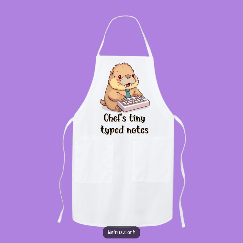 Funny Walrus Chef Apron: Office Kitchen Comedy Gift for Foodie Workers