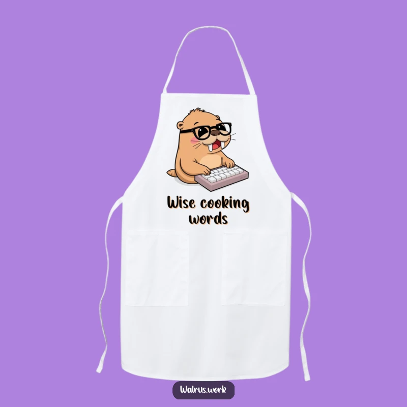 Funny Walrus Typing Keyboard Apron - Hilarious Office & Work Gift