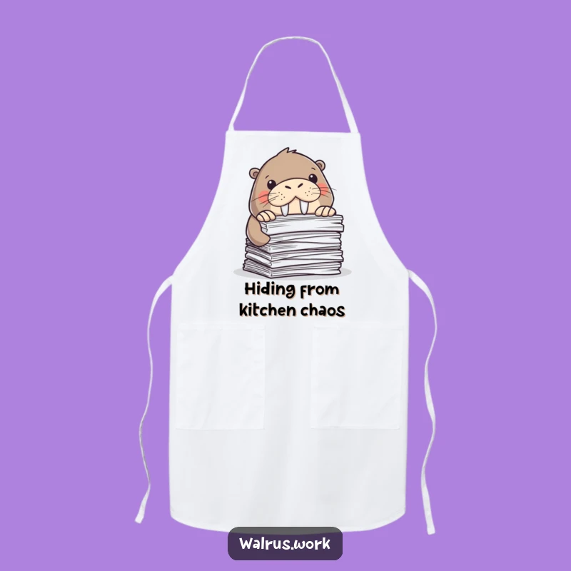 Funny Office Walrus Apron: Keep Clean While Drowning in Hilarious Papers