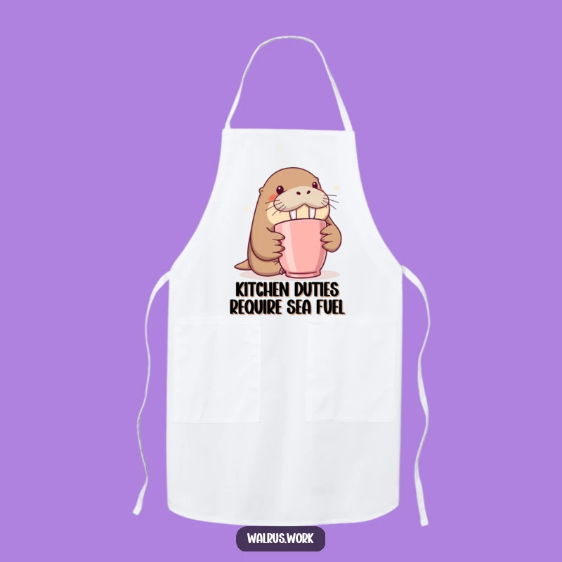 Funny Walrus Kitchen Apron: Stirring Up Smiles While Cooking