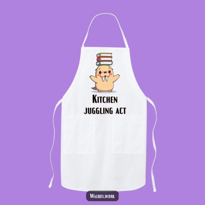 Funny Kawaii Walrus Task Apron - Tackle Your Work Hilariously!