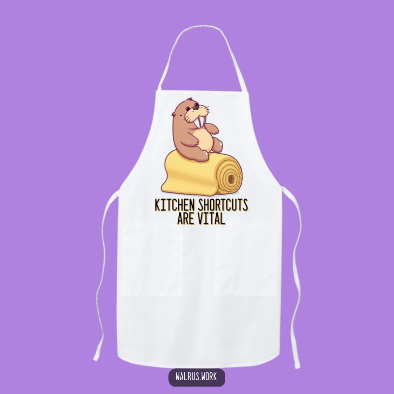 Funny Walrus Apron - Office Carpet Slide Kitchen Accessory, Hilarious Fun Gift