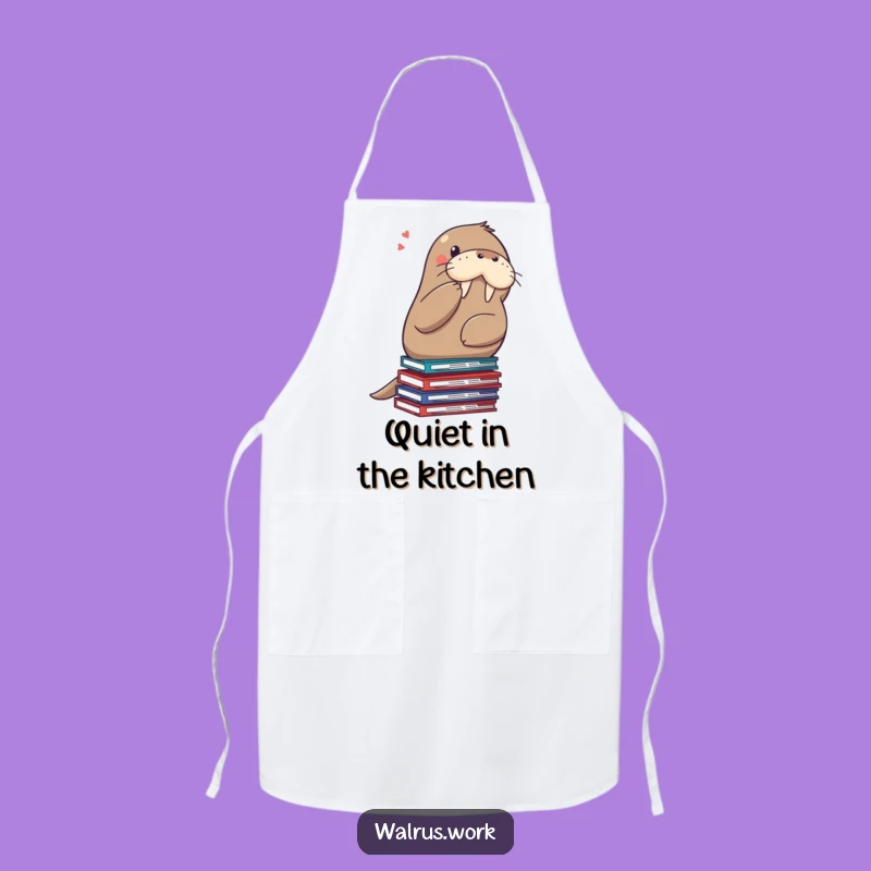 Funny Shushing Walrus Chef Apron - Hilarious Kitchen Etiquette Reminder