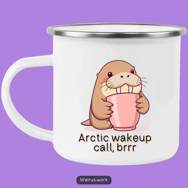 Funny Walrus Camping Mug: Coffee Curiosity Under the Stars