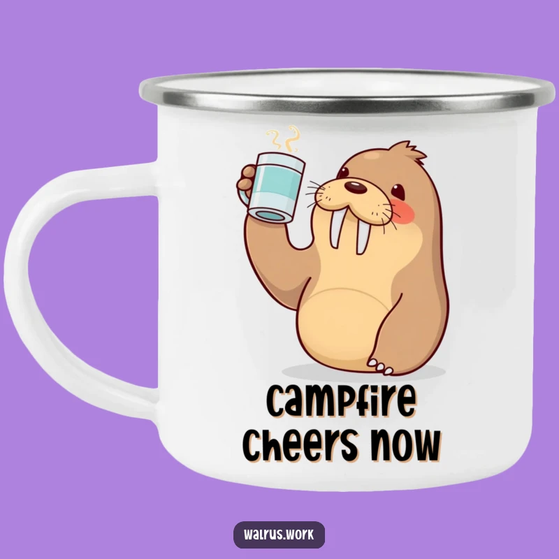 Funny Kawaii Walrus Toast Camping Mug - Hilarious Cheers Anywhere!