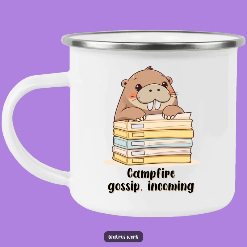 Funny Walrus Camping Mug - Curious Office Walrus Camp Companion, Outdoor Gift