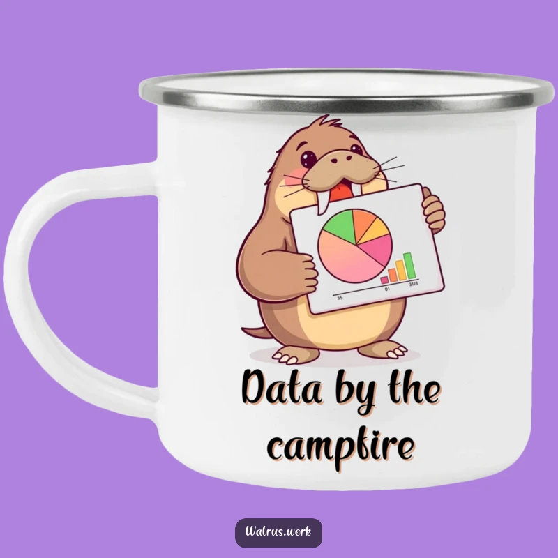 Funny Walrus Pie Chart Camping Mug - Adventure-Ready Business Humor