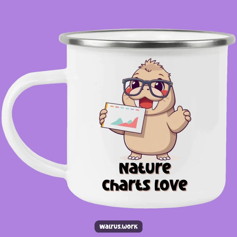 Funny Camping Walrus Mug, Positive Chart Presenter, Great Funny Gift