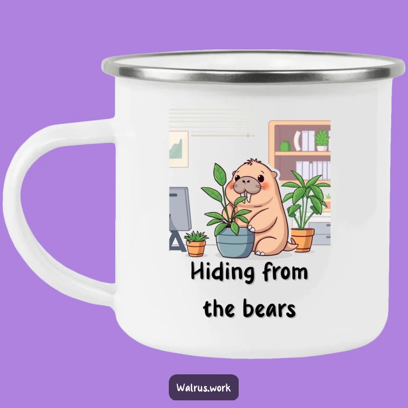 Funny Office Walrus Camping Mug - Escape Plan for Your Drink
