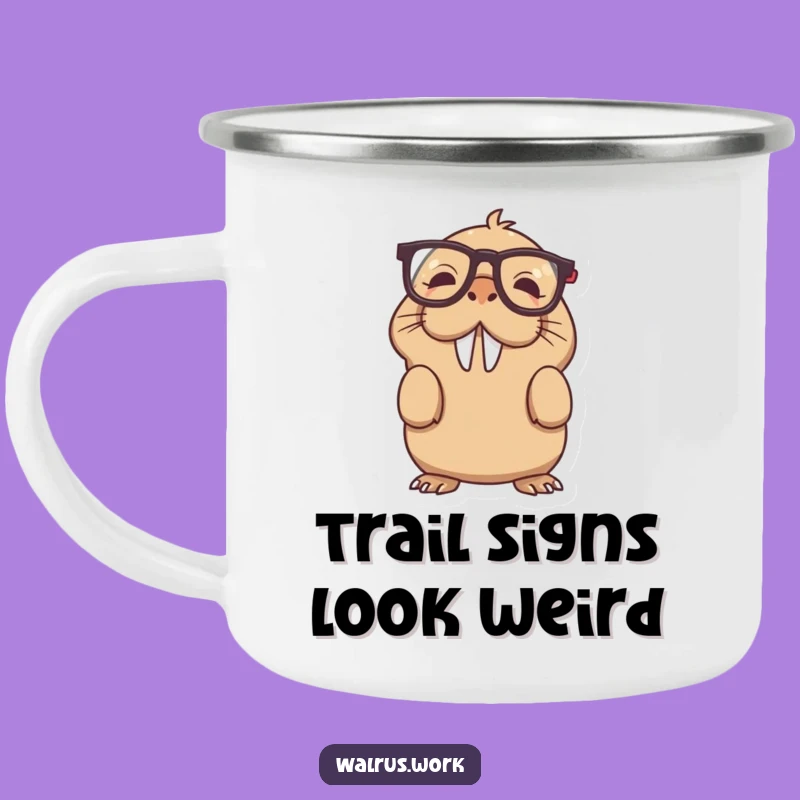 Funny Upside Down Glasses Walrus Camping Mug: Adventure Fuel with a Hilarious Twist