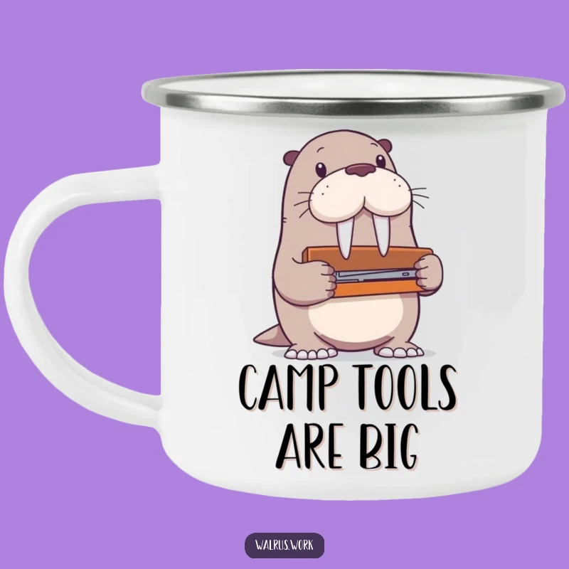 Funny Walrus Stapler Camping Mug: Adventure & Office Humor, Perfect Gift!