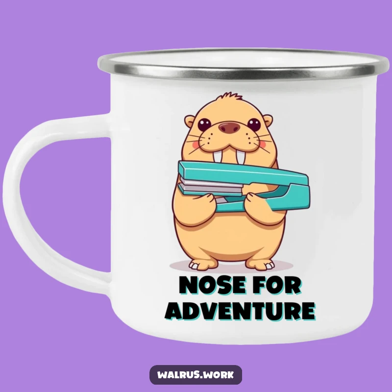 Funny Walrus Stapler Camping Mug: Rugged and Hilarious for Proud Campers