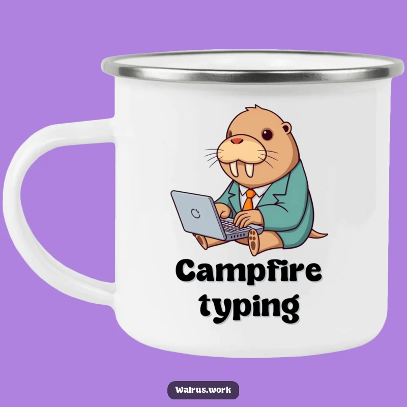 Funny Walrus Suit Camping Mug: Enjoy Your Brews with Hilarious Office Vibes
