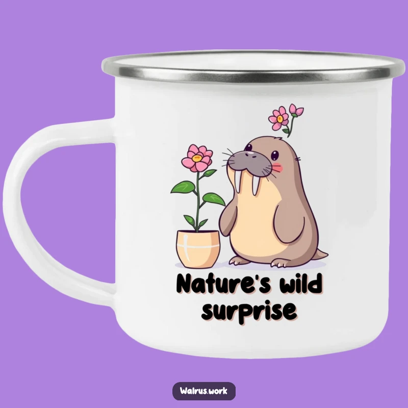 Funny Walrus Plant Surprise Camping Mug: Discoveries Outdoors