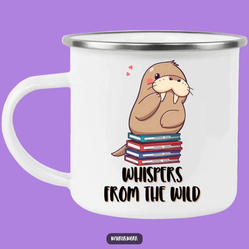 Funny Shushing Walrus Camping Mug - Hilarious Campfire Companion