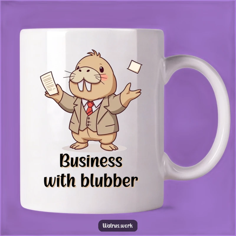 Funny Juggling Walrus Mug: Dapper Business Beast, A Perfect Funny Gift