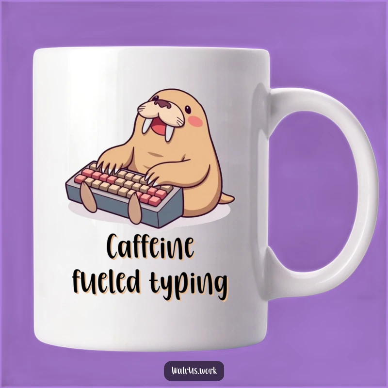 Funny Typing Walrus Mug - Hilarious Tech Gift for Coders and Writers