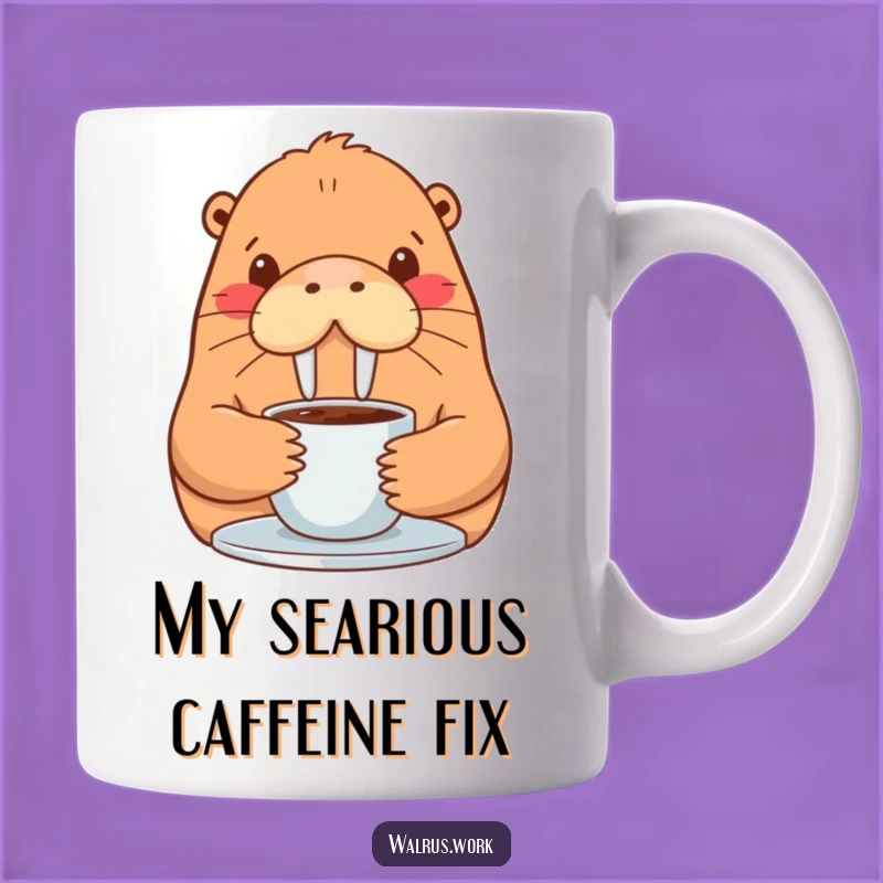 Funny Walrus Coffee Mug: Contented Sip, Perfect Gift for Coffee Lovers