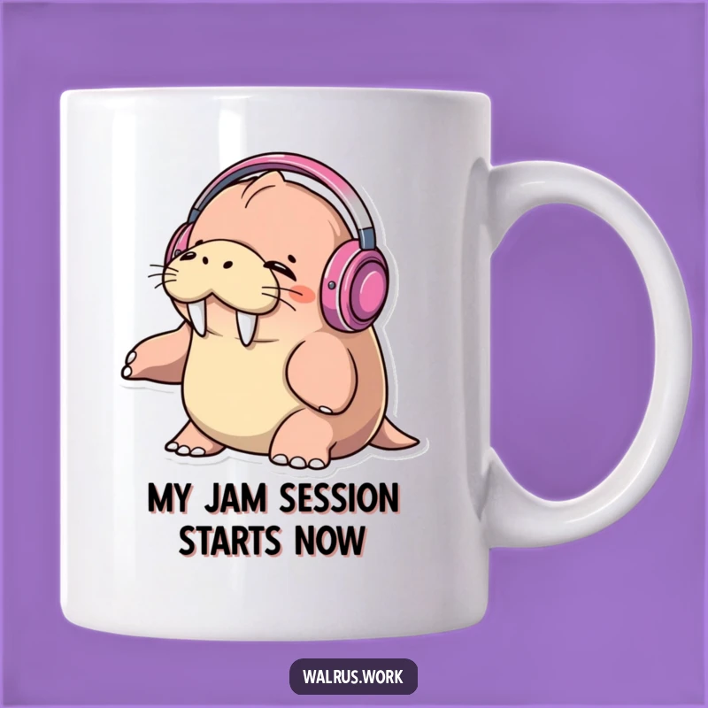 Funny Walrus DJ Mug: Cool Music Lover Gift, Hilarious Headphones Walrus