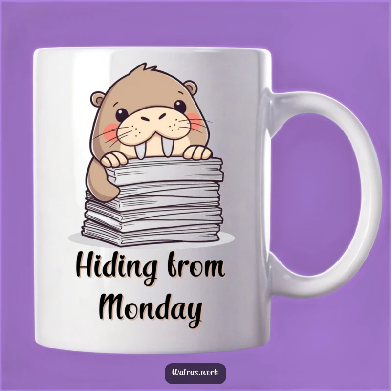 Funny Walrus Office Mug: Hilarious Paperwork Humor Gift for Work Lovers