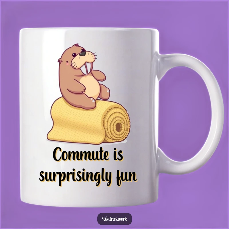 Funny Walrus Office Slide Mug - Carpet Bannister Walrus Fun Gift