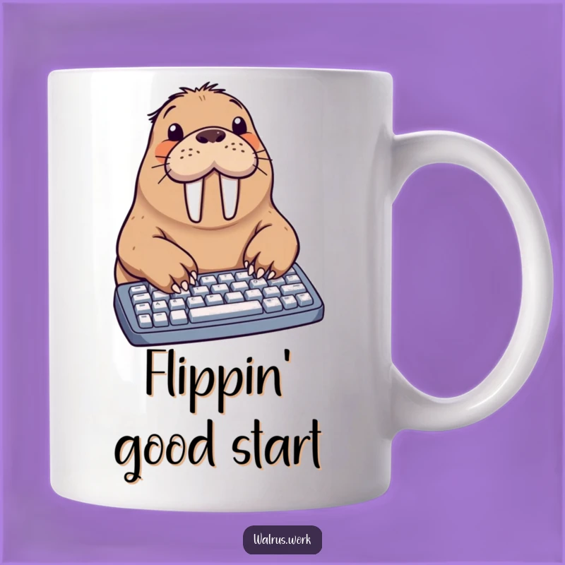 Funny Walrus Typing Keyboard Mug: Hilarious Office Gift for Him or Her