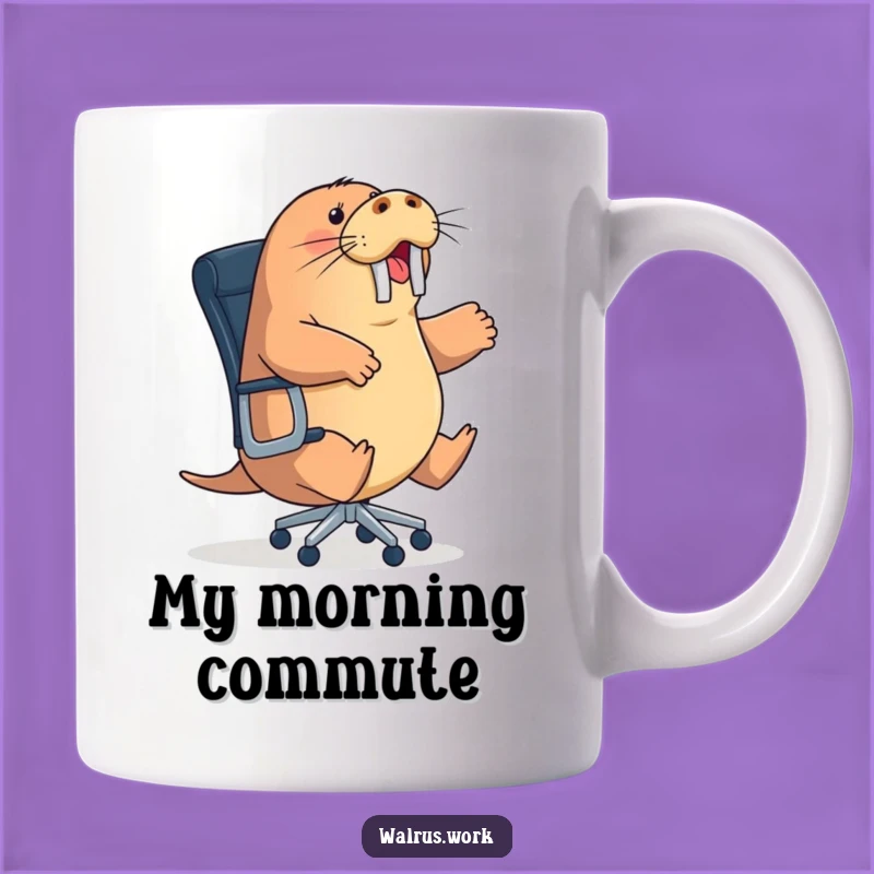 Funny Office Chair Walrus Mug: Hilarious Action Gift for Energetic Souls
