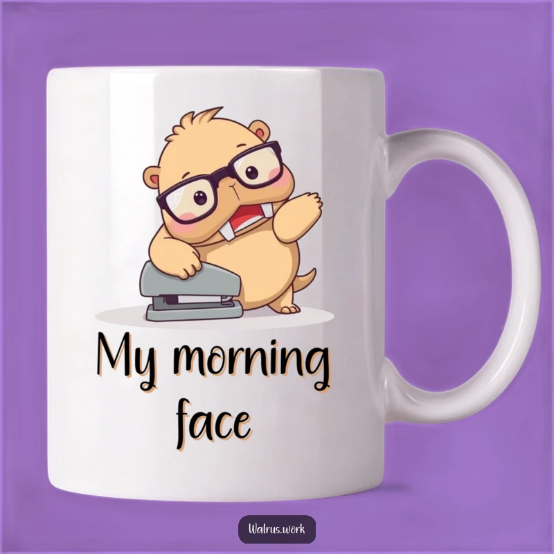Funny Walrus Stapler Trip Mug - Clumsy Character Design, Perfect Funny Gift