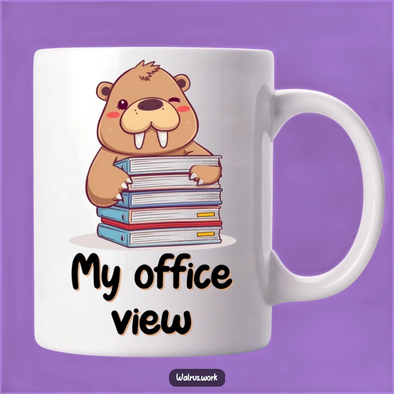 Funny Walrus Winking Behind Files Mug: The Perfect Office Humor Gift