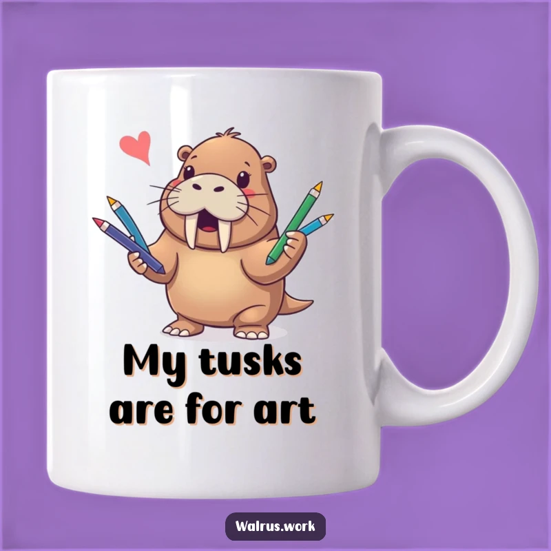 Funny Pen Juggling Walrus Mug - A Hilarious Gift for Office Humor Lovers
