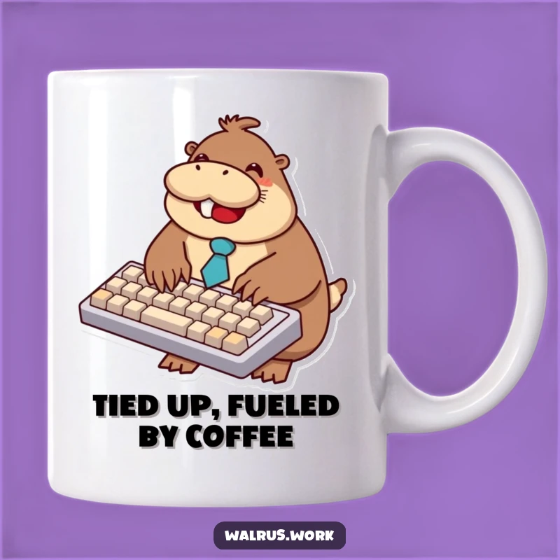 Funny Walrus Typing Mug: Hilarious Office Humor Gift for Professionals