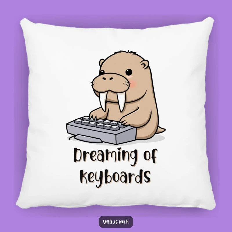 Funny Walrus Tusk Keyboard Pillow - Comfy Humor for Your Workspace