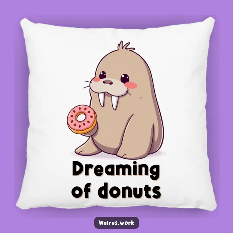 Funny Donut Walrus Pillow: Comfy Cushion with a Sweet Gesture