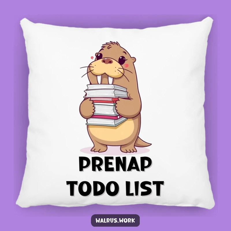 Funny File Mountain Pillow: Cozy Walrus Comfort, Ideal Funny Gift