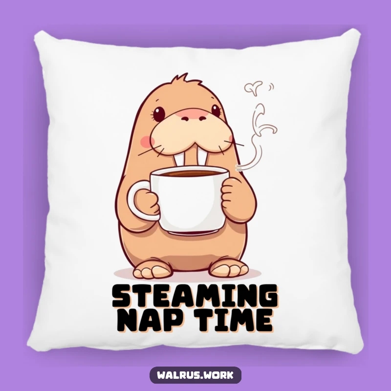 Funny Walrus Coffee Pillow: Comfy Cushion for a Hilarious Cozy Vibe