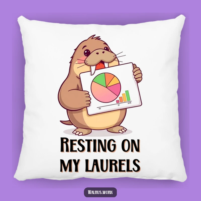 Funny Walrus Pie Chart Pillow - Comfy & Hilarious Accent Decor