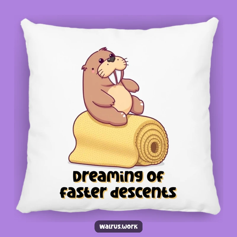 Funny Walrus Pillow - Office Carpet Slide Cushion, Hilarious Fun Decor