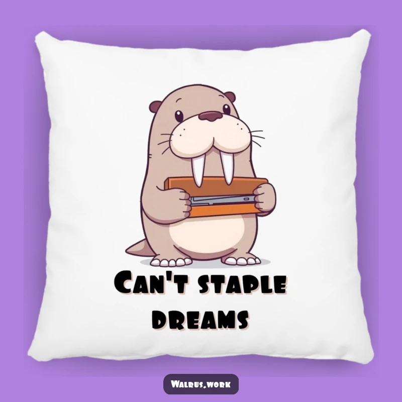 Funny Walrus Stapler Pillow: Cozy Comfort, Hilarious Office Gift!