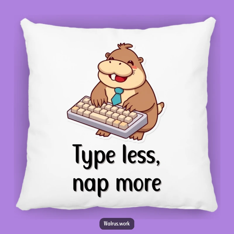 Funny Walrus Typing Pillow: Comfy Cushion for Office Break Time