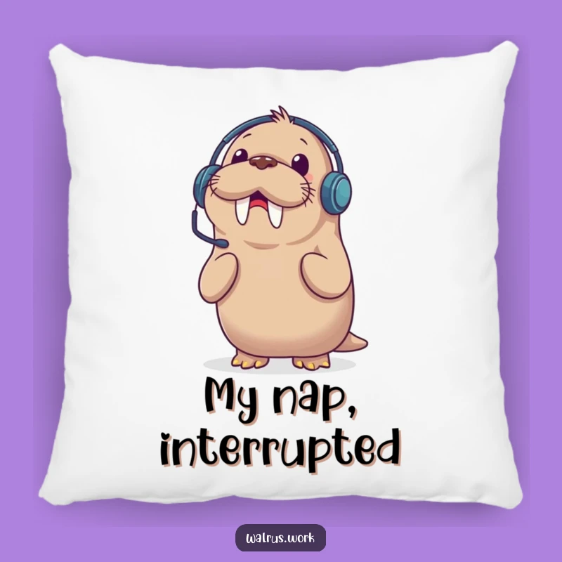 Funny Walrus Headset Pillow: Surprise Call Comfort, Adorable & Hilarious Decor Gift