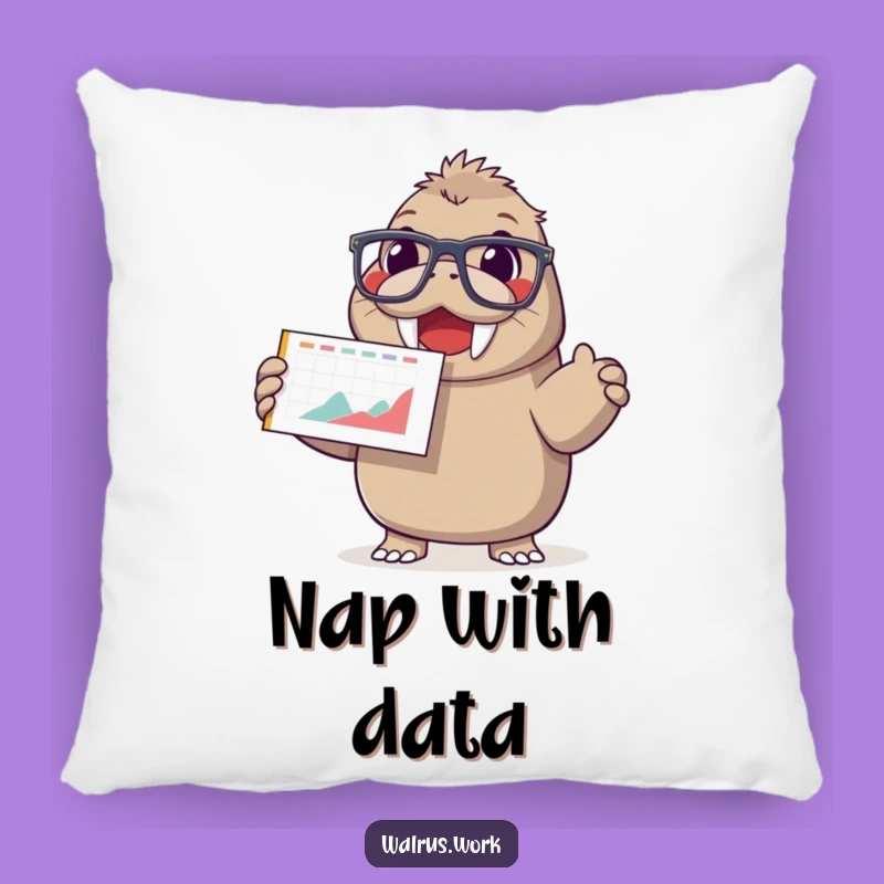 Funny Walrus Smile Pillow, Cheerful Chart Decor, Adorable Funny Gift