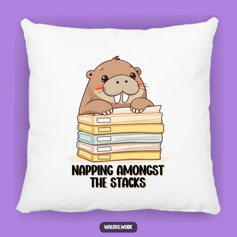 Funny Walrus Pillow - Curious Office Walrus Cushion, Hilarious Decor Gift