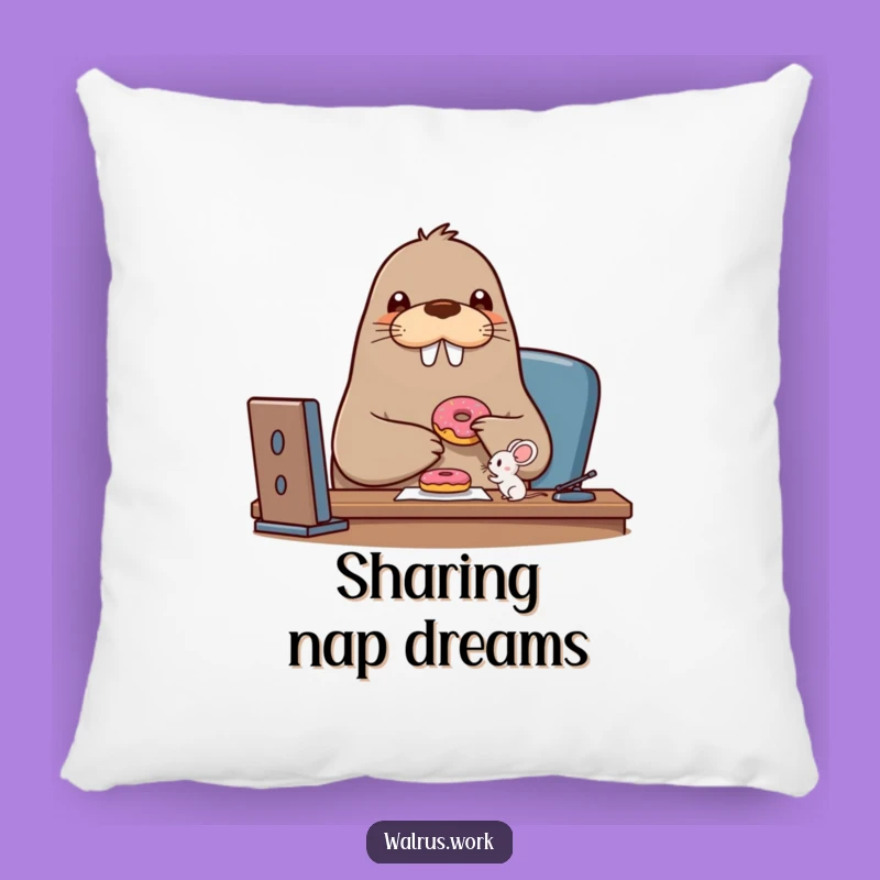 Funny Walrus Donut Pillow: Cozy Comfort, Adorable Friendship Gift!