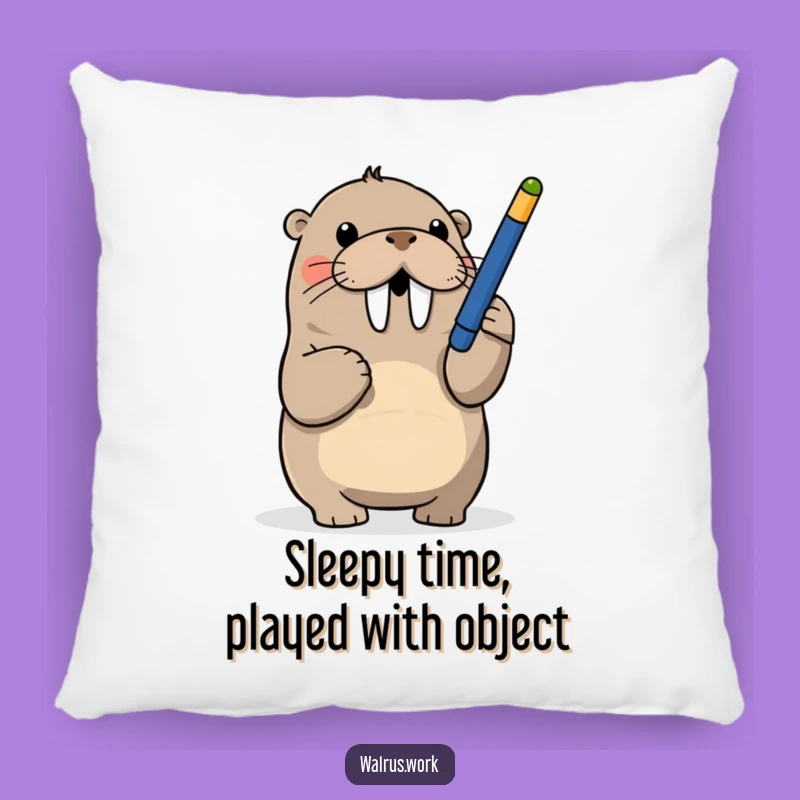 Funny Walrus Pillow: Playful Pen Batting and Cozy Comfort
