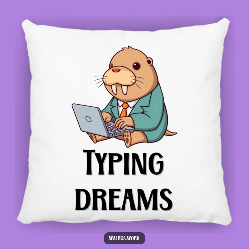 Funny Walrus Suit Laptop Pillow: Cuddle Up with Hilarious Office Comfort