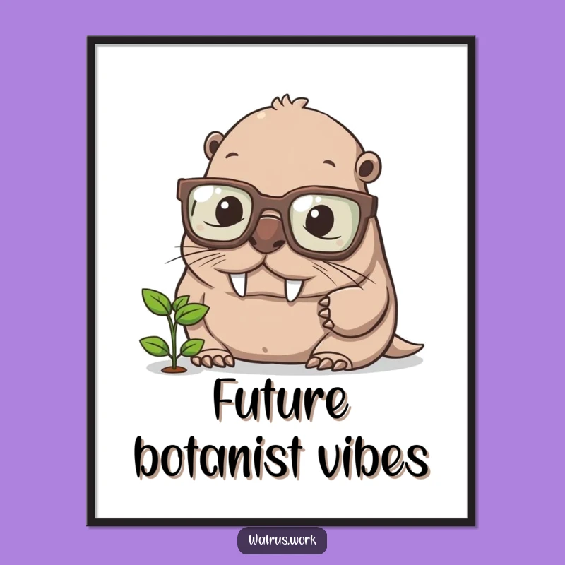 Funny Walrus Intellectual Print - Hilarious Art for Smart Spaces