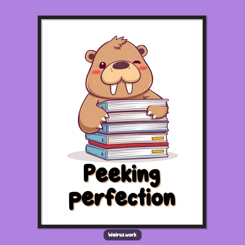 Funny Walrus Winking Digital Art Print: Instant Humor for Your Walls